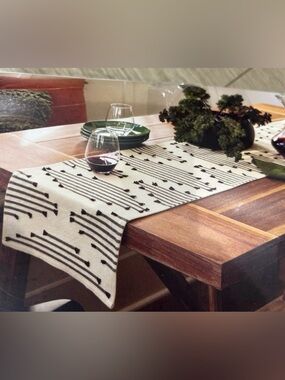 Cotton Modern Diamond Table Runner - Threshold™ 108 X 14